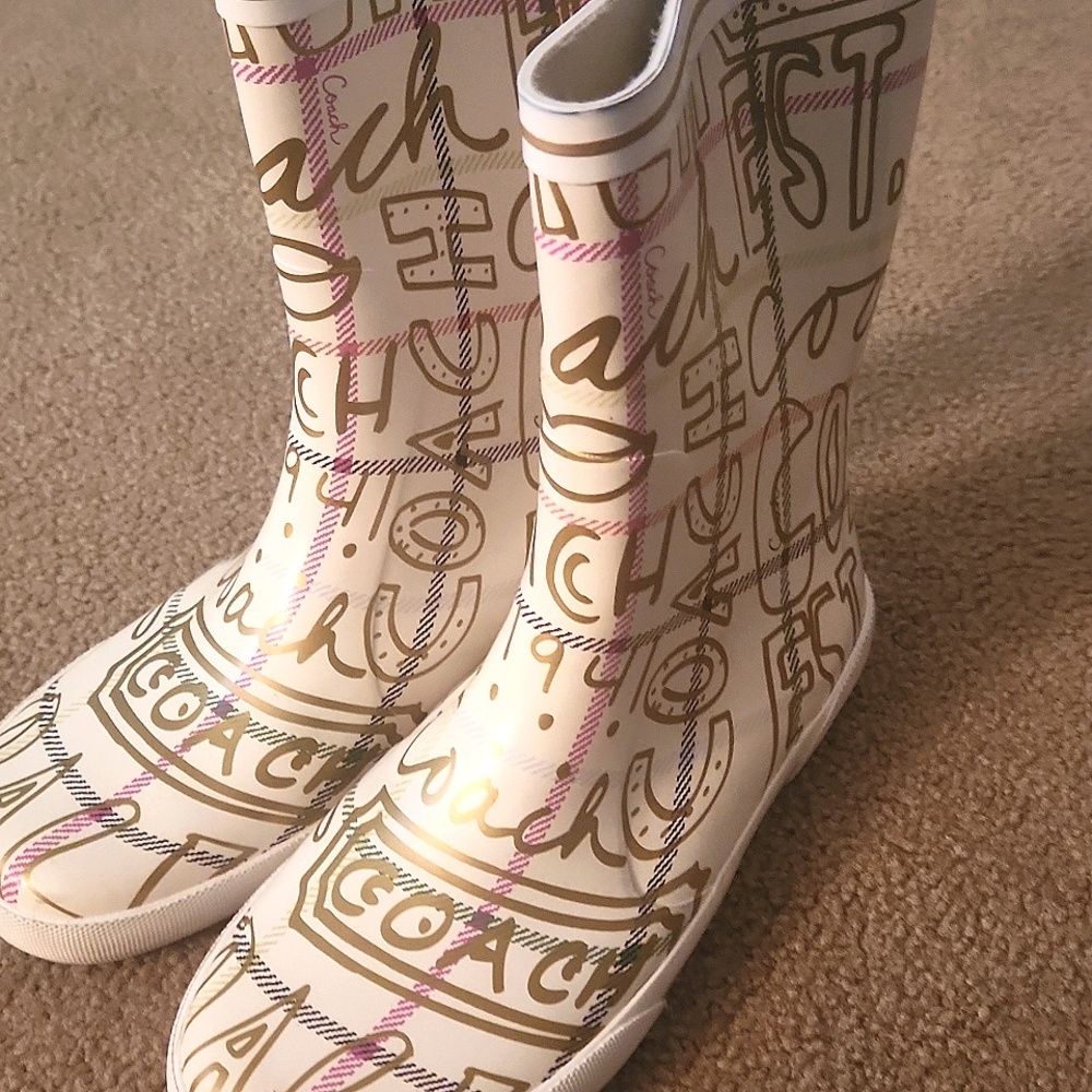 Coach rain boots, size 8